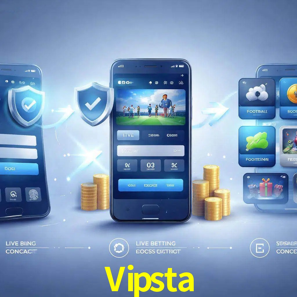 Pasos de acceso a la app Vipsta en pantalla de teléfono móvil